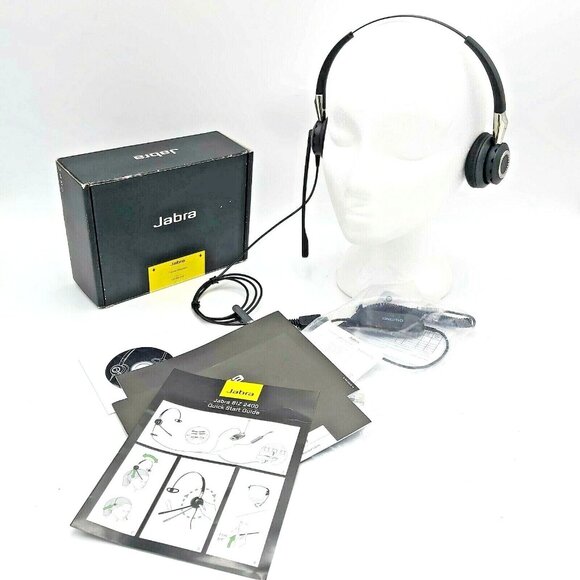 Jabra Biz 2400 Duo Noise Canceling Headset Omni Direction Mic GNI Netcom GNI200 - Picture 1 of 16